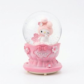 Boule à Neige Kawaii "Sakura" – Lapin Rose & Fleurs de Cerisier